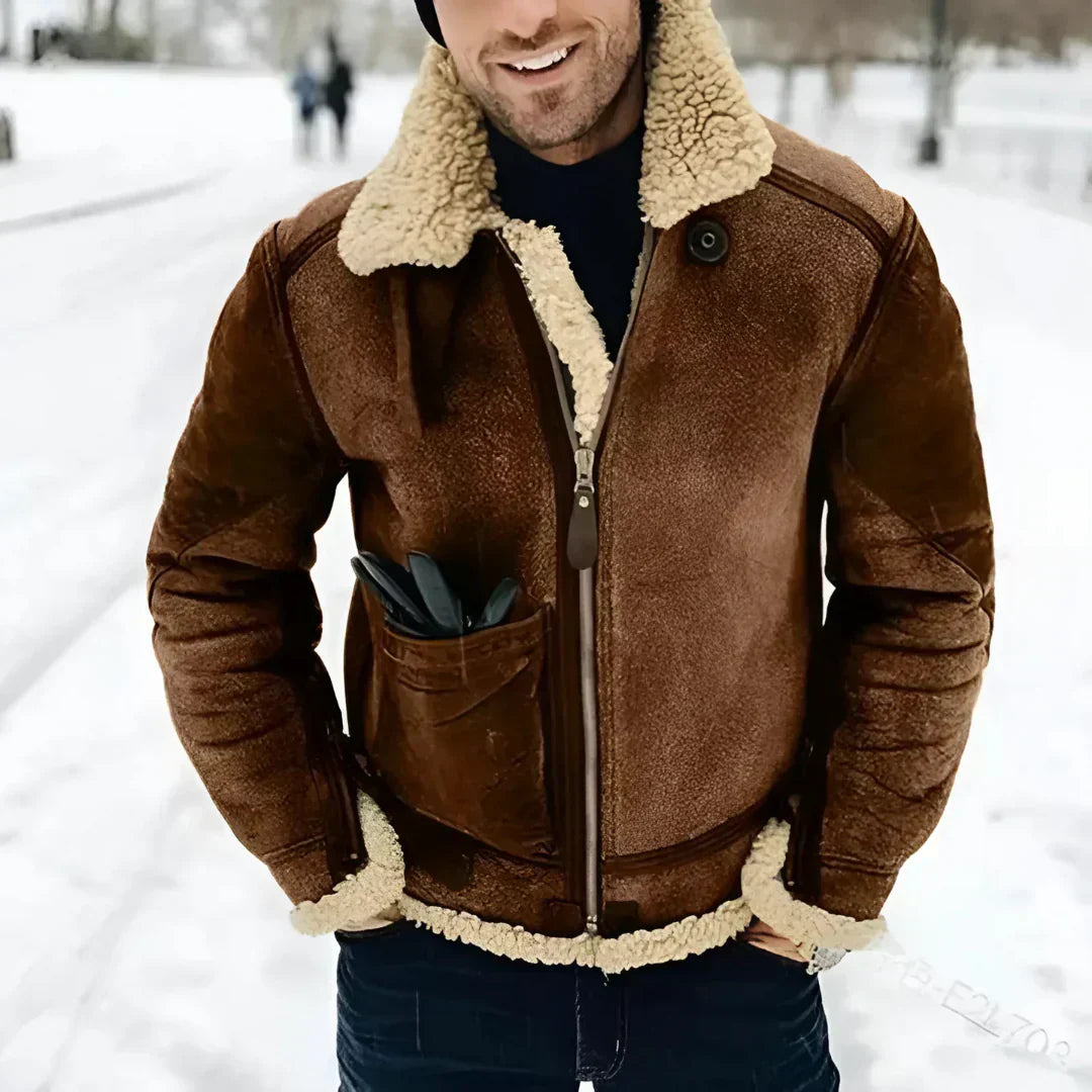Nelson - Veste d'hiver nordique en similicuir