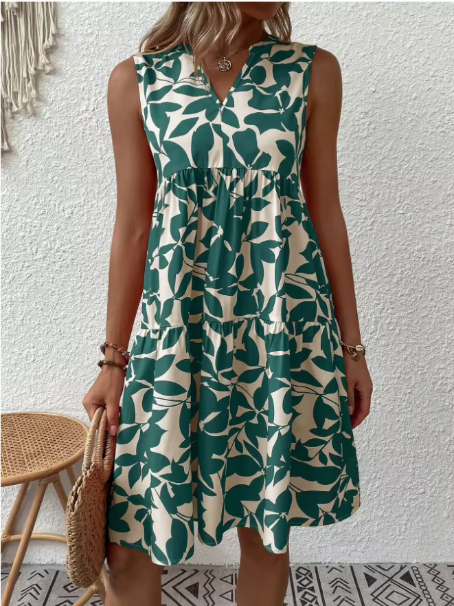Juniper - Robe à Volants en Feuilles